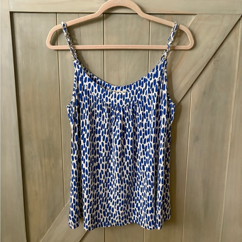 Michael Kors Blue and White Tank Top